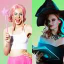 12 Set Witch Party Bracelets Bulk With Cards and Organza Bags Pink Green Princess and Witch Musical Movie Fan Adjustable Friendship Matching Bracelets Gifts For Birthday Party Favor Supplies