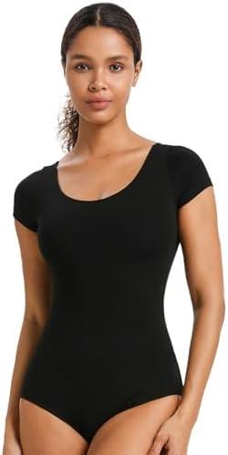 Spoxiyue Women's Classic Short Sleeve Leotard for ballet Adult Gymnastics Bodysuit girls cotton dancewear XS