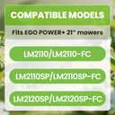 AB2102 21 Inch Mulching Mower Blade Replacement for EGO 21" Electric Lawn Mowers, Lawn Mower Blade Compatible with EGO LM2110/LM2110-FC, LM2110SP/LM2110SP-FC, LM2120SP/LM2120SP-FC