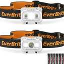 EverBrite LED Headlamp, 4 Lighting Modes, Pivoting Head with Adjustable Headband, IPX4 Water Resistant Perfect for Running, Camping and Hiking, 3 AAA Battery Powered(2 Pack)