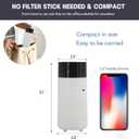 HODEMI Car Diffuser with Auto Start-Stop, Cool Mist Portable Mini Humidifier with Memory Function,Battery-Powered Oil Diffuser with 8-Color Ambient Ligh for Car, Home, Office, and Travel (White)