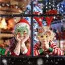 Christmas Glasses, Christmas Party Favors & Decorations - 12Pack Funny Cartoon Paper Glasses for Parties, Santa Reindeer Snowflake Designs, Photo Booth Props Festive Supplies