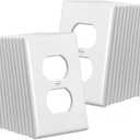 CML Mid-Size Duplex Wall Plates, 20 Pack Electrical Outlet Receptacle Covers, 1-Gang Switch Plates, Midway Size 3.18 x 5, Impact Resistant, Gloss Finish, White