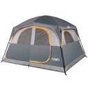 6-Person Tent Waterproof Windproof, Double Layer Family Camping Tent with 1 Mesh Door and 5 Large Mesh Windows