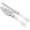 Adorox Elegant Cake Knife and Server Set Stainless Steel with Crystal Handle - Perfect for Weddings Anniversaries,and Special Celebrations (Sliver)