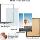 JCJMY 16x24 Picture Frame with Mat for Poster Photo and 40x60 cm Canvas, Display 14x20 with Mat or 16 x 24 without, Wood 16 by 24 Wall Gallery Poster Photo Frame, Black