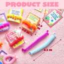 JOYIN 30 Pcs Valentine's Day Gift Cards with Multi-color Stretchy String Toys Set, Unicorn Noodle Toys, Stress Relief Fidget Toys for Kids Valentine Party Favors, Classroom Gift Exchange, Game Prize