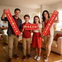 4 x Chinese New Year Decorations 2026, 17PCS Lunar New Year Decorations with Couplets, Fu Character Ornament, Window Decals, Year of Horse Door Sticker, Red Envelopes, Red Lanterns