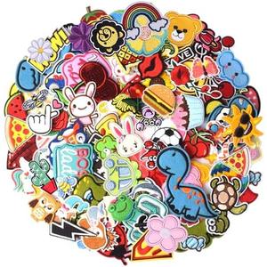TACVEL 30PCS Random Assorted Styles Embroidered Patches, Sew on/Iron on Patches, Applique for Clothes Dress Pants Hats Jeans, Sewing Flowers Applique DIY Accessory