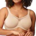 HSIA Minimizer Bras for Women Plus Size, Full Coverage Coolcomfort T Shirt Unlined Bra with Underwire for Heavy Breast (Beige), Small