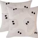 Tosleo Halloween Throw Pillow Covers 18x18 inch Set of 2 Halloween White Ghosts Embroidered Pillow Cases Thanksgiving Home Party Fall Decor Pillowcases Square Cushion Covers for Spooky Season