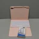for iPad 11th (A16, 2025) / 10th Generation Case with Keyboard, Mouse and Detachable Wireless Keyboard, 7-Color Backlight, Slim Case with Pencil Holder, Light Pink