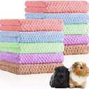 Reginary 10 Pcs Guinea Pigs Blankets Hamster Fleece Cage Liners Coral Fleece Quick Dry Soft Blankets Bedding Guinea Pig Accessories for Cat(12 x 12 Inch,Colorful)