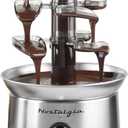 Nostalgia 4 Tier Electric Chocolate Fondue Fountain Machine for Parties - Melts Cheese, Queso, Candy, and Liqueur - Dip Strawberries, Apple Wedges, Vegetables, and More - 32-Ounce - Stainless Steel
