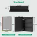 TokeShimi 24x30 Inch LED Medicine Cabinet Black Frame, Medicine Cabinet with Lights, 3-Color Lighted Medicine Cabinet Mirror for Bathroom, Anti-Fog, Tempered Glass, Outlets, Wall-Mounted/ Recessed