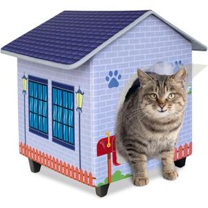 Elevated Cat Houses for Indoor/Outdoor Covered Kitten Beds Feral Cat Shelter Hideaway Bed Easy to Assemble