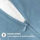 QUORGVES Light Blue Velvet Pillow Covers 22x22 Inch Set of 2, Soft Solid Decorative Square Throw Pillow Covers, Decor Cushion Covers for Bed Sofa Couch Bedroom Living Room - Coastal Sky Baby Blue