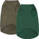 Dog Blank Cotton Shirts,Plain Dogs Large Big Clothes,Army & Deep Green, XXXL