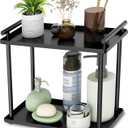 2 Tier Bathroom Organizer Countertop, Bathroom Counter Organizer, Small Vanity Shelf Skin Care Countertop Organizers and Storage Makeup for Dresser, (Black) | Skin Care, Storage Makeup, Dresser (11.8" x 5.9" x 10.1")