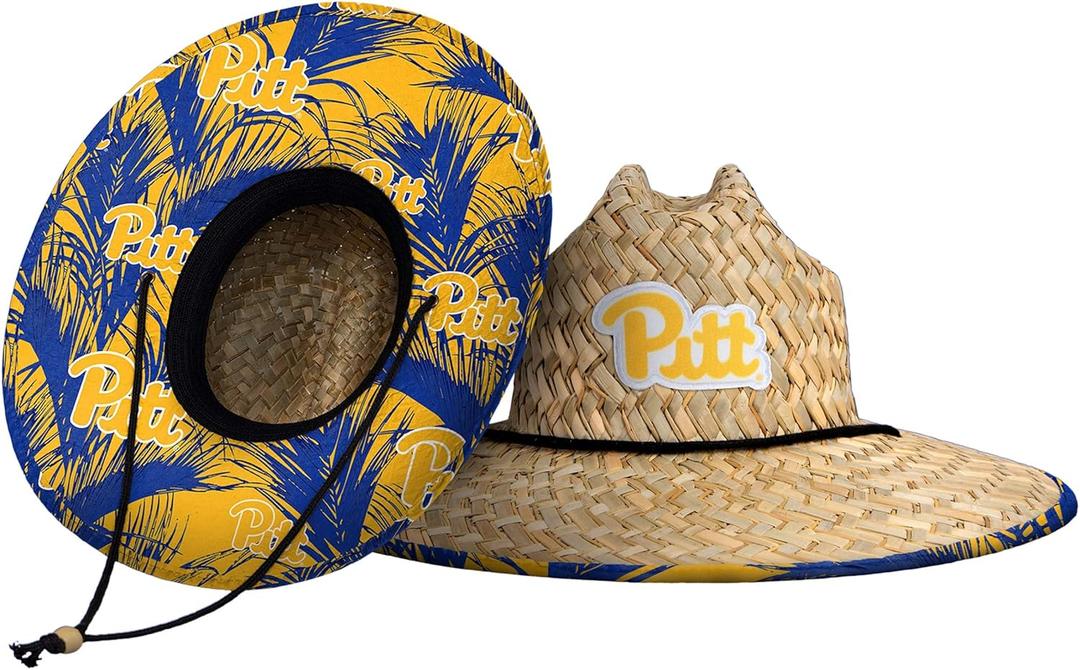 FOCO NCAA Mens NCAA College Team Logo Floral Lifeguard Beach Straw Sun Hat (One Size)