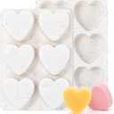3 Inch Large Heart Shaped Silicone Molds for Chocolate, Candy, Cake, Soap (Set of 2, Cream)