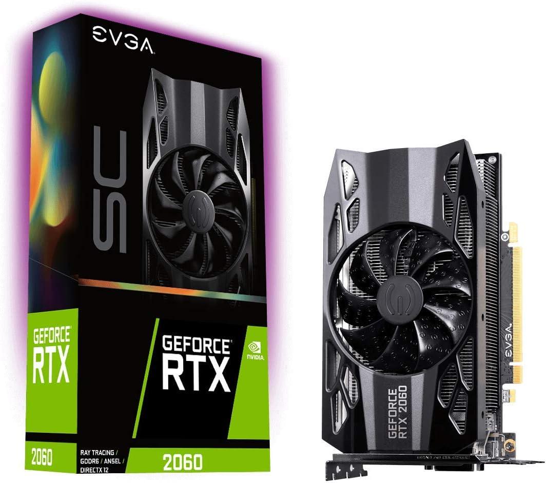 EVGA GeForce RTX 2060 SC, Overclocked, 2.75 Slot Extreme Cool, 70C Gaming, 06G-P4-2062-KR, 6GB GDDR6