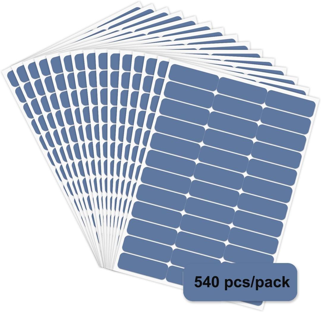540pcs Multi-Use Removable Labels, Waterproof Blank Label Stickers for Water Bottles, Home Storage and School Daycare Name Tag (Blue)