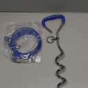 Supet Dog Tie Out Cable and Stake for Yard and Camping, Heavy Duty Stakes and Lead for Large Dogs up to 125lbs, Dog Scew and Tether for Outside (10FT) (Blue)