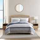 Nautica - Twin Quilt Set, Soft & Breathable Cotton Bedding with Medium Weight Feel, Reversible 2 Piece Bed Set with Matching Pillowcase (Galewood Blue)