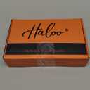 Haloo Blonde Short Bob Wigs with Bangs Shoulder Length Wavy Layered Flipped Ends Natural Looking Medium Synthetic Hair Wig for Women Daily Party, 14 Inch Dirty Blonde