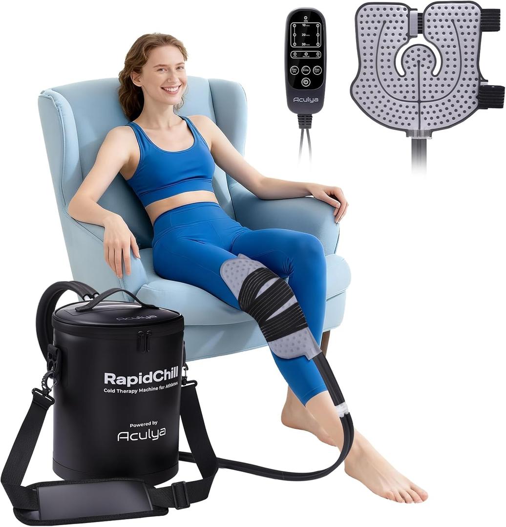 Aculya Life11 QT Cold Therapy Machine with Programmable Timer&Flow Rate, Ice Machine for Knee after Surgery, Cryotherapy Pain Relief, Universal Pad
