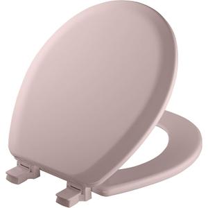 Mayfair Cameron Pink Toilet Seat, Non Slip Heavy Duty Wood, Easy Clean, Made in USA, Round