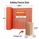 Orange Safety Fence 4x100 ft, Construction Barrier Fence with Built-in Top Rope & 50 Zip Ties, Woven HDPE Temporary Mesh Fencing for Snow Fence, Driveway Marking, Road Warning, Crowd Control