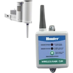 Hunter Rain Clik WRCLIK Wireless Rain Sensor System, Automatic Shutoff for Sprinkler Controllers, Mounts Easily to Gutter or Wall, Compatible with Most Irrigation Controllers