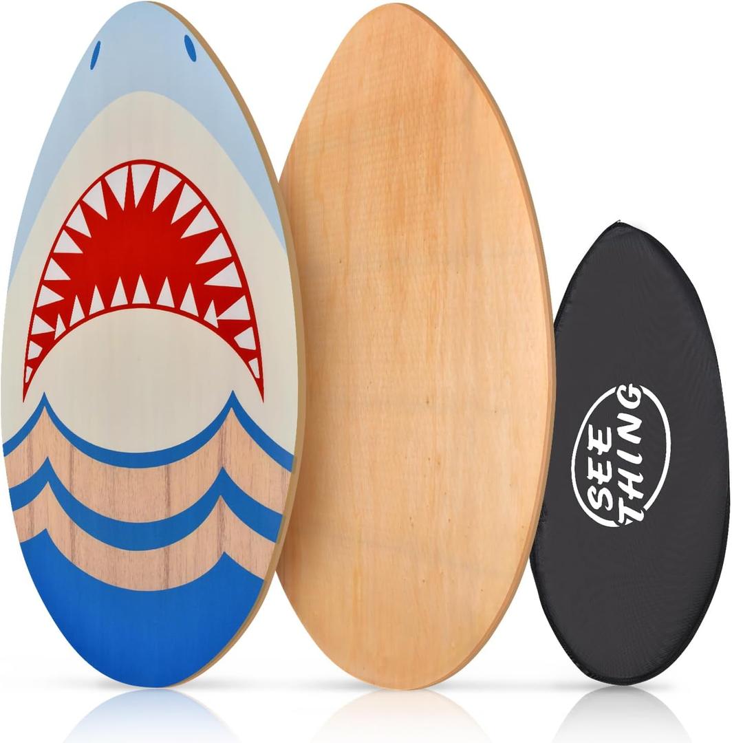 Seething 35 Inch Skimboard with High Gloss Coat Wood Skim Board for Beginners,Kids, Teenagers, Adults and All Skimming