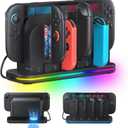 RGB Charger Dock for Nintendo Switch 2 2025- with Cooling Fan,8 in 1 Switch 2 Chagrer Dock for Joycon 2/1, Dual-Direction Charging, LED Indicators, Magnetic Charge Switch2 Accessories