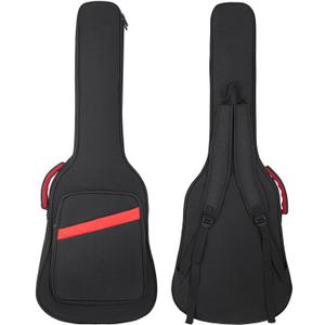 Electric Guitar Bag 7mm Padding Electric Guitar Case, 39 Inch Electric Guitar Gig Bag Backpack with Neck Strap and Pockets, Black