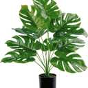Toopify Artificial Palm Tree, 19" Large Fake Plants in Pot for Indoor and Outdoor Home Office Decor (1ft 7in, Green)