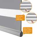 Persilux Cordless Zebra Blinds for Windows, Roller Shades for Windows (35.5" W x 72" H, Grey) Dual Layer Fabric for Day and Night,Room Darkening Shades for Home, Office, Bedroom and Living Room