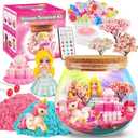 D-FantiX Princess Light Up Terrarium Kit for Kids, Unicorn Toys for Girls Age 4-6-8-10, Led Night Light Birthday Gifts for Girls 4 5 6 7 8-12 Year Old, DIY Arts and Crafts, Christmas Stocking Stuffers
