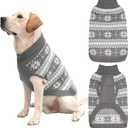 KOOLTAIL Cable Knit Dog Sweater Turtleneck, Cold Weather Pullover Classic Knitwear, Snowflake Pattern Thick Warm Winter Pet Clothes, Dog Christmas Sweater for Small Medium Large Dogs Cats, Grey M