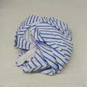 MISSACTIVER Striped Smocked Flowy Midi Dress for Women Summer Sleeveless V Neck Tie Straps Backless Beach Long Dresses Blue White L