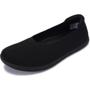 WHITIN Women's Barefoot Ballet Flats + Wide Toe Box + Zero Drop Sole (10, Black)