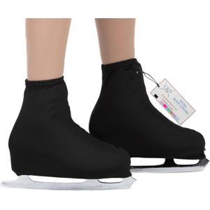 CRS Cross Skating Boot Covers Lycra Ice Skate Covers. Performance Ready Protection for Figure Skates, Ice Skating, Roller Skates. (Youth, Black)