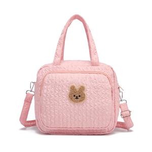 Small Diaper Bag Tote, Crossbody Diaper Bag Mini Purse with 8 Pockets, Travel Baby Bag for boys & Girls, 2 Insulated Pockets, Pink