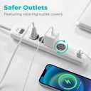 KMC 4-Outlet Surge Protector Power Strip, 1 USB-A & 1 USB-C Port, Power Strip Surge Protector, 840J Surge Protection, 5ft Extension Cord, 3-Prong Low-Profile Flat Plug, UL/ETL Certified, White