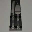 Adorox Elegant Cake Knife and Server Set Stainless Steel with Crystal Handle - Perfect for Weddings Anniversaries,and Special Celebrations (Sliver)