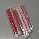 Lyrow 6 Pcs Valentine'day Flameless Taper Candles with Red Heart 11 Inch Real Wax LED Candles Flickering Battery Operated Candlesticks for Valentines Gifts Proposal Wedding Anniversary Romantic Night