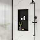 Neodrain No Tile Shower Niche Insert Tile Ready, Black Recessed Wall Niche for Shower Organizer(Inner Size 12"x24") - Stainless Steel Built-in Bathroom Shelf, No Tile Needed, Matte Black