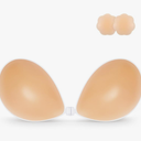 Niidor Adhesive Bra Strapless Sticky Invisible Push up Silicone Bra for Backless Dress with Nipple Covers, Size B